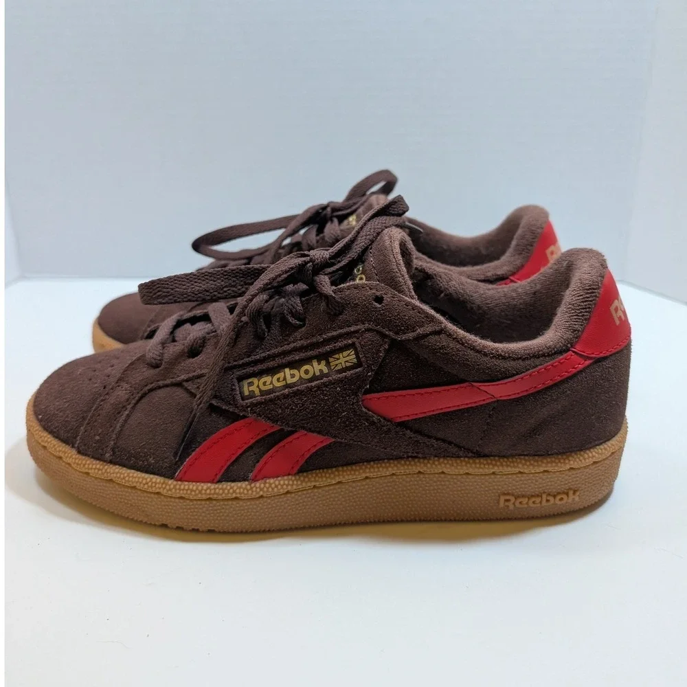 Reebok Club C 85 Brown Red Suede Gum‎ Sole Low Top Womens 6 Skater Sporty Urban